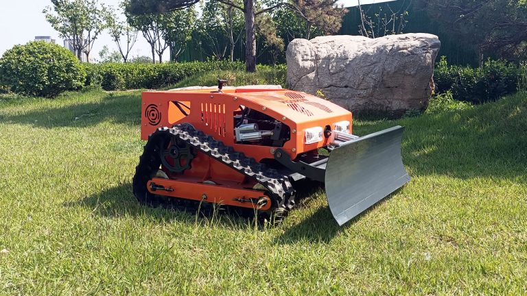 radio controlled field brush mower with snow plow snow blade snow shovel snow removal machine