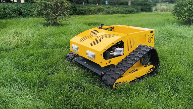 wireless radio control lawn garden mower with snow plow snow blade snow shovel snow removal machine