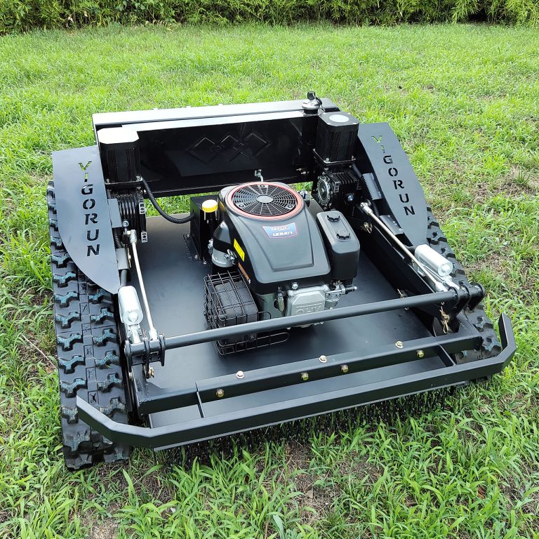 remote controlled robotic lawn mower for hills with snow plow snow blade snow shovel snow removal machine