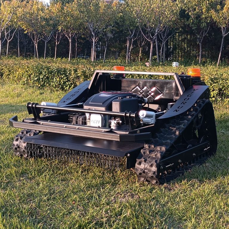 remote operated lawn cutting machine with snow plow snow blade snow shovel snow removal machine