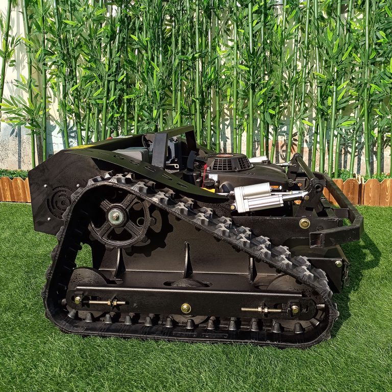 wireless radio control lawnmower with snow plow snow blade snow shovel snow removal machine