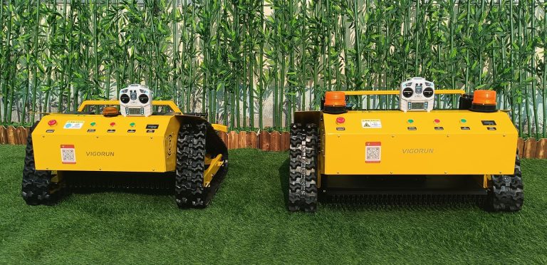 remote controlled lawn grass cutter with snow plow snow blade snow shovel snow removal machine