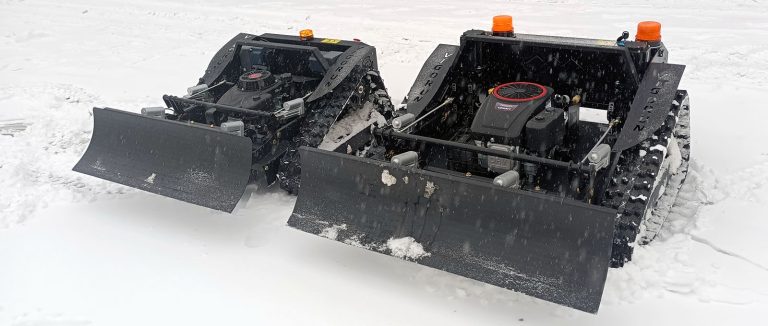 remote control slope grass cutter with snow plow snow blade snow shovel snow removal machine