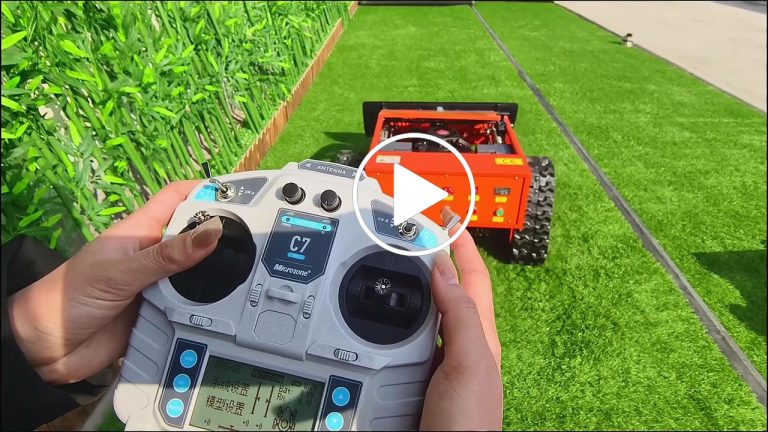 radio controlled rubber track lawn mower made by Vigorun Tech