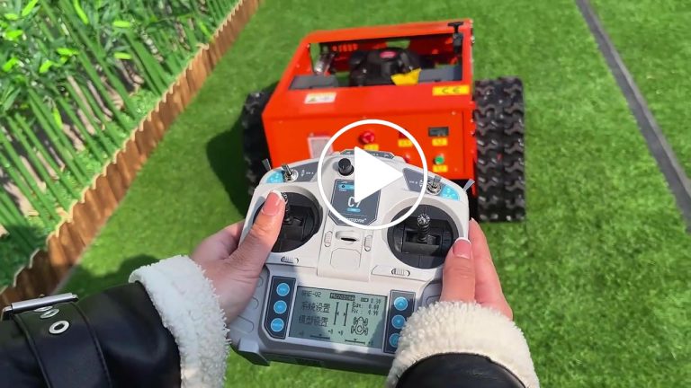 remote controlled caterpillar weed mower made by Vigorun Tech