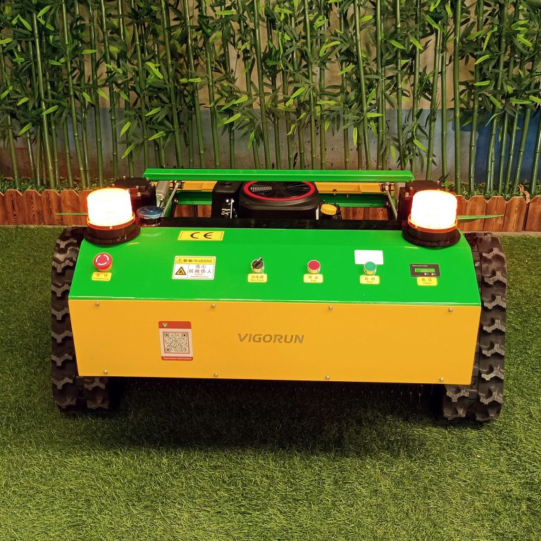 remote controlled tracked weed trimmer made by Vigorun Tech