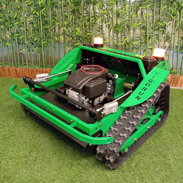 Vigorun radio controlled rubber track tank lawn mower for sale