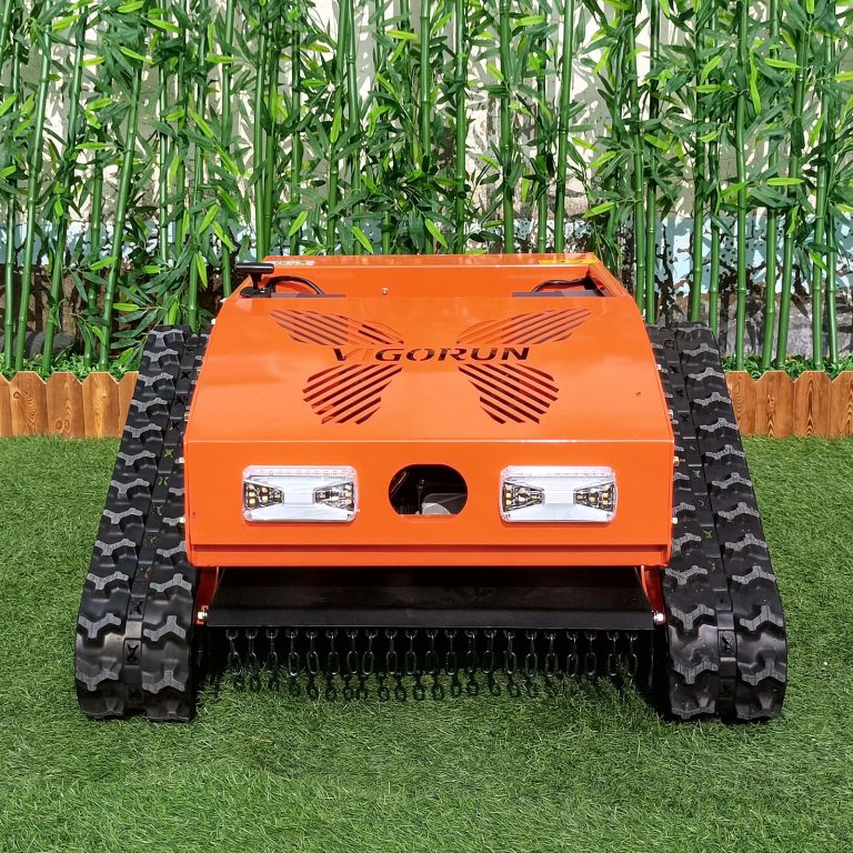 wireless radio control track lawn cutting machine made by Vigorun Tech