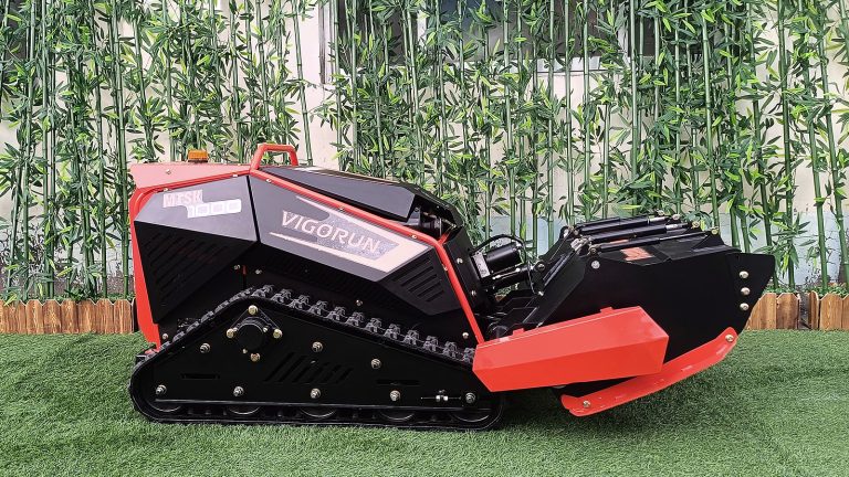 cordless track-mounted brush mower made by Vigorun Tech